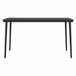 vidaXL Garden Dining Set 5 Piece Black Patio Outdoor Table and Chair Furniture