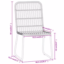 vidaXL Garden Dining Set 5 Piece Black Patio Outdoor Table and Chair Furniture - Additional view 7