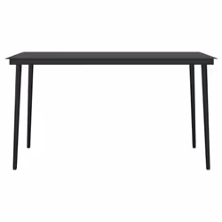 vidaXL Garden Dining Set 7 Piece Black Patio Outdoor Table and Chair Furniture - Additional view 3