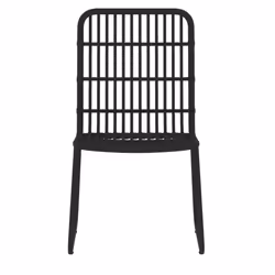 vidaXL Garden Dining Set 7 Piece Black Patio Outdoor Table and Chair Furniture - Additional view 4