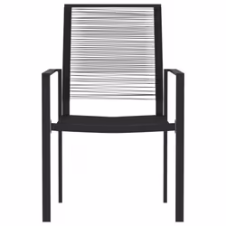 vidaXL Garden Dining Set 3 Piece Black Patio Outdoor Table and Chair Furniture - Additional view 4