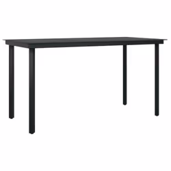vidaXL Garden Dining Set 5 Piece Black Patio Outdoor Table and Chair Furniture - Additional view 4