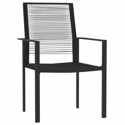 vidaXL Garden Dining Set 7 Piece Black Patio Outdoor Table and Chair Furniture