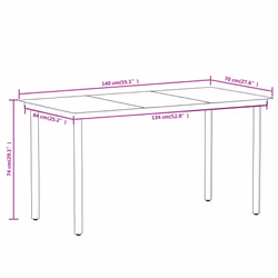 vidaXL Garden Dining Set 7 Piece Black Patio Outdoor Table and Chair Furniture - Additional view 7