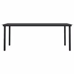 vidaXL Garden Dining Set 7 Piece Black Patio Outdoor Table and Chair Furniture