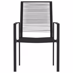 vidaXL Garden Dining Set 9 Piece Black Patio Outdoor Table and Chair Furniture - Additional view 4