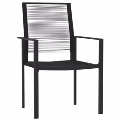 vidaXL Garden Dining Set 3 Piece Black Patio Outdoor Table and Chair Furniture