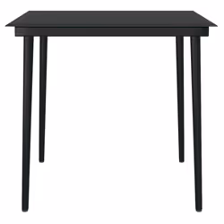 vidaXL Garden Dining Set 3 Piece Black Patio Outdoor Table and Chair Furniture
