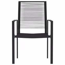 vidaXL Garden Dining Set 5 Piece Black Patio Outdoor Table and Chair Furniture - Additional view 4