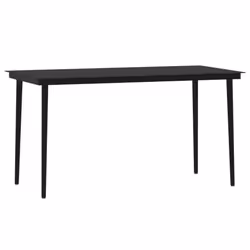 vidaXL Garden Dining Set 5 Piece Black Patio Outdoor Table and Chair Furniture - Additional view 5
