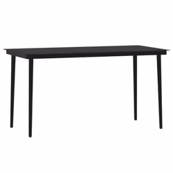 vidaXL Garden Dining Set 7 Piece Black Patio Outdoor Table and Chair Furniture - Additional view 5
