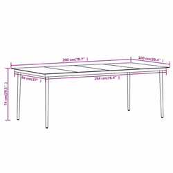 vidaXL Garden Dining Set 9 Piece Black Patio Outdoor Table and Chair Furniture - Additional view 7