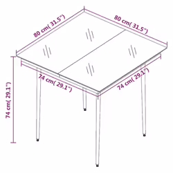 vidaXL Garden Dining Set Outdoor Table and Chairs Patio Lounge Set PVC Rattan - 3 piece, 80 cm table length