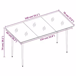 vidaXL Garden Dining Set Outdoor Table and Chairs Patio Lounge Set PVC Rattan - 7 piece, 140 cm table length