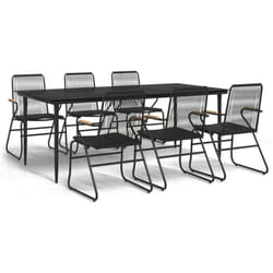 vidaXL Garden Dining Set Outdoor Table and Chairs Patio Lounge Set PVC Rattan - 7 piece, 200 cm table length