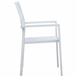 vidaXL Garden Dining Set 5 Piece White Outdoor Patio Furniture Table and Chair - Additional view 5