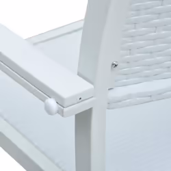 vidaXL Garden Dining Set 5 Piece White Outdoor Patio Furniture Table and Chair - Additional view 9