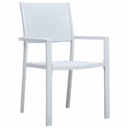 vidaXL Garden Dining Set 9 Piece White Outdoor Patio Furniture Table and Chair