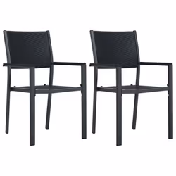 vidaXL Garden Dining Set 3 Piece Black Outdoor Patio Furniture Table and Chair