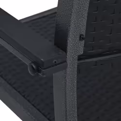 vidaXL Garden Dining Set 3 Piece Black Outdoor Patio Furniture Table and Chair - Additional view 6