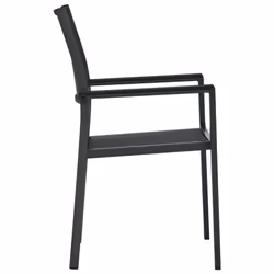 vidaXL Garden Dining Set 5 Piece Black Outdoor Patio Furniture Table and Chair - Additional view 5