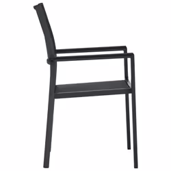 vidaXL Garden Dining Set 5 Piece Black Outdoor Patio Furniture Table and Chair - Additional view 5