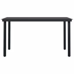 vidaXL Garden Dining Set 5 Piece Black Outdoor Patio Furniture Table and Chair - Additional view 9