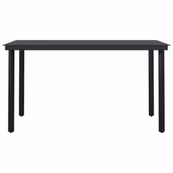 vidaXL Garden Dining Set 7 Piece Black Outdoor Patio Furniture Table and Chair - Additional view 7