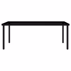 vidaXL Garden Dining Set 7 Piece Black Outdoor Patio Furniture Table and Chair