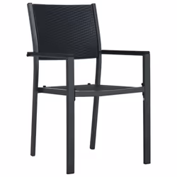 vidaXL Garden Dining Set 9 Piece Black Outdoor Patio Furniture Table and Chair - Additional view 2