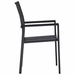 vidaXL Garden Dining Set 9 Piece Black Outdoor Patio Furniture Table and Chair - Additional view 5