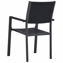 vidaXL Garden Dining Set 9 Piece Black Outdoor Patio Furniture Table and Chair - Additional view 6