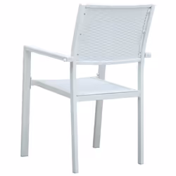 vidaXL Garden Dining Set 5 Piece White Outdoor Patio Furniture Table and Chair - Additional view 6