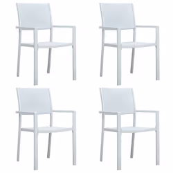vidaXL Garden Dining Set Patio Furniture 3/5/7/9 Piece Black/White Multi Sizes - white