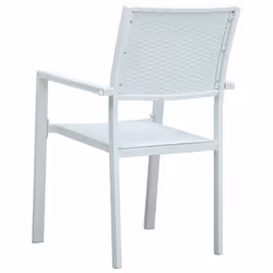 vidaXL Garden Dining Set Patio Furniture 3/5/7/9 Piece Black/White Multi Sizes - white - Additional view 6