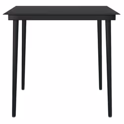 vidaXL Garden Dining Set 3 Piece Black Outdoor Patio Furniture Table and Chair - Additional view 10