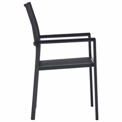 vidaXL Garden Dining Set 3 Piece Black Outdoor Patio Furniture Table and Chair - Additional view 5