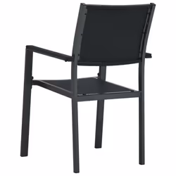 vidaXL Garden Dining Set 3 Piece Black Outdoor Patio Furniture Table and Chair - Additional view 6