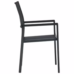 vidaXL Garden Dining Set 5 Piece Black Outdoor Patio Furniture Table and Chair - Additional view 5