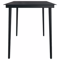 vidaXL Garden Dining Set 5 Piece Black Outdoor Patio Furniture Table and Chair - Additional view 10