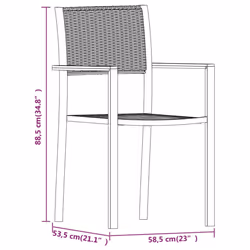 vidaXL Garden Dining Set Patio Furniture 3/5/7/9 Piece Black/White Multi Sizes - black