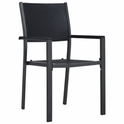 vidaXL Garden Dining Set 7 Piece Black and White Outdoor Patio Table and Chair - Additional view 10