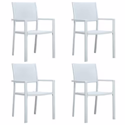 vidaXL Garden Dining Set 7 Piece Black and White Outdoor Patio Table and Chair