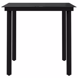vidaXL Outdoor Dining Set 3 Piece Black Patio Garden Table Chair Furniture - Additional view 5