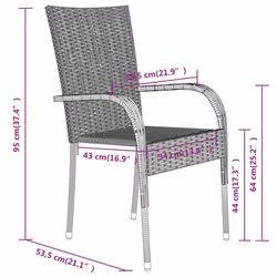 vidaXL Outdoor Dining Set 5 Piece Black Patio Garden Table Chair Furniture