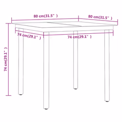 vidaXL Outdoor Dining Set 5 Piece Black Patio Garden Table Chair Furniture - Additional view 7
