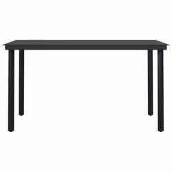 vidaXL Outdoor Dining Set 7 Piece Black Patio Garden Table Chair Furniture - Additional view 5
