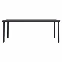 vidaXL Garden Dining Set 7 Piece Black Patio Outdoor Table and Chair Furniture - Additional view 5