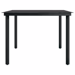 vidaXL Garden Dining Set 7 Piece Black Patio Outdoor Table and Chair Furniture - Additional view 6