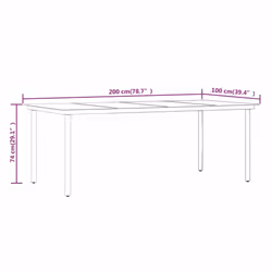 vidaXL Garden Dining Set 7 Piece Black Patio Outdoor Table and Chair Furniture - Additional view 8